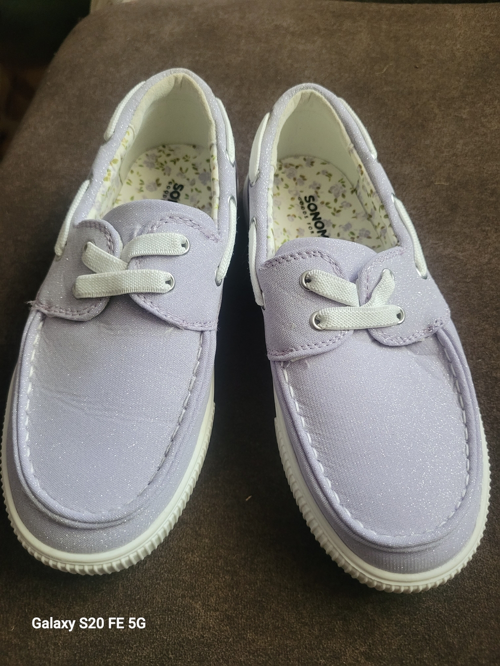 Sonoma Lilac Kids Canvas Sneakers with White Laces